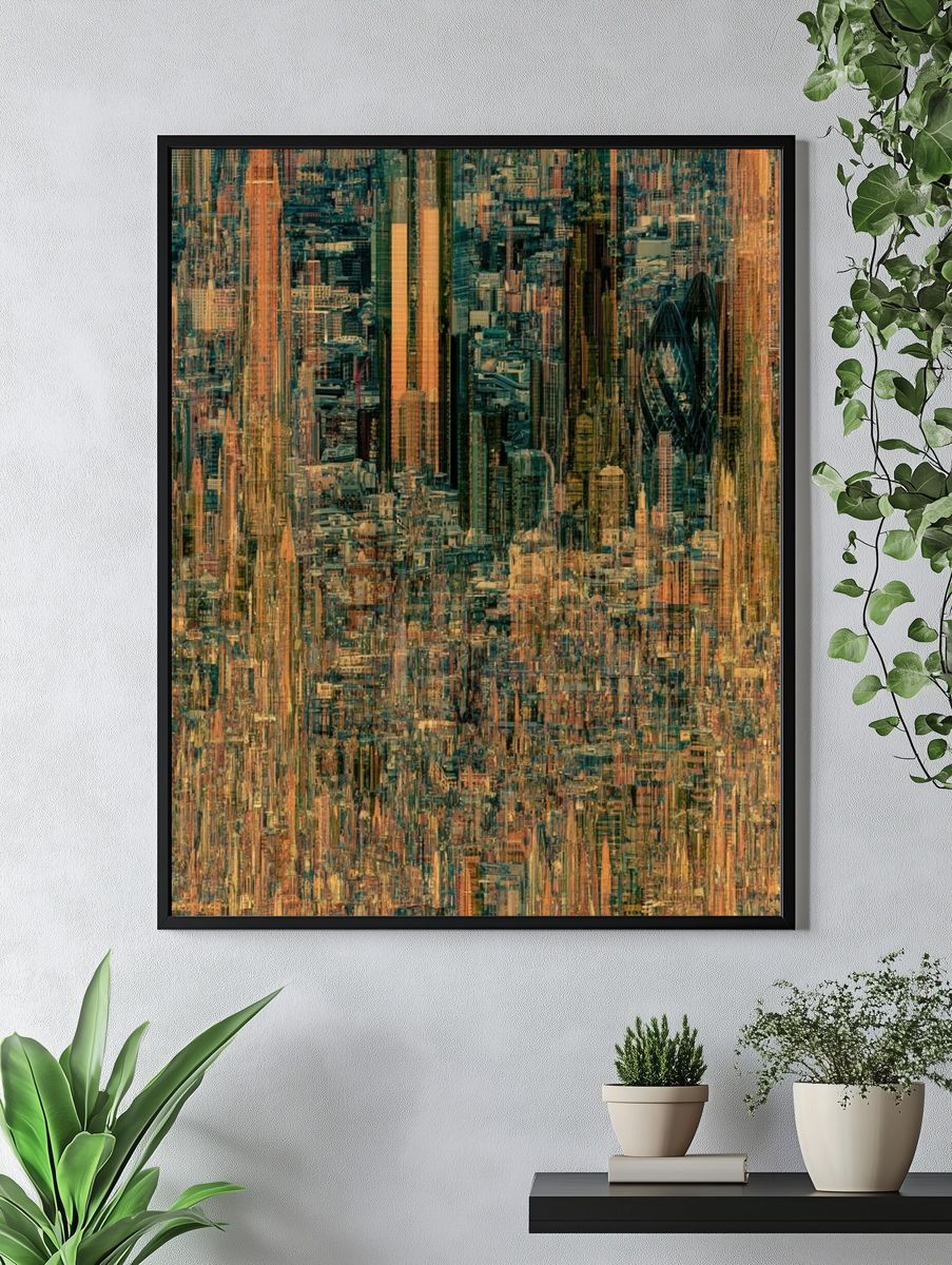 Urban Glitch Abstract Poster. — room view 4
