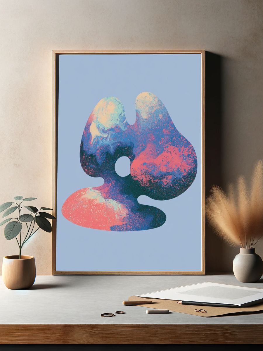 Pastel Fluid Abstract Poster. — room view 2