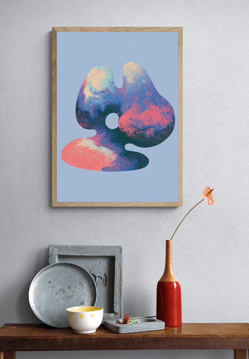 Pastel Fluid Abstract Poster. — room view 3