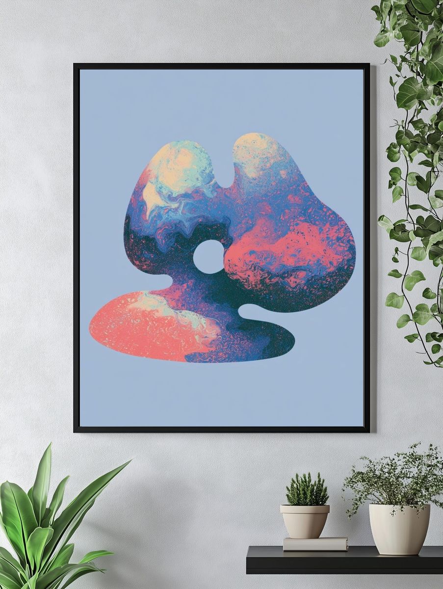 Pastel Fluid Abstract Poster. — room view 4