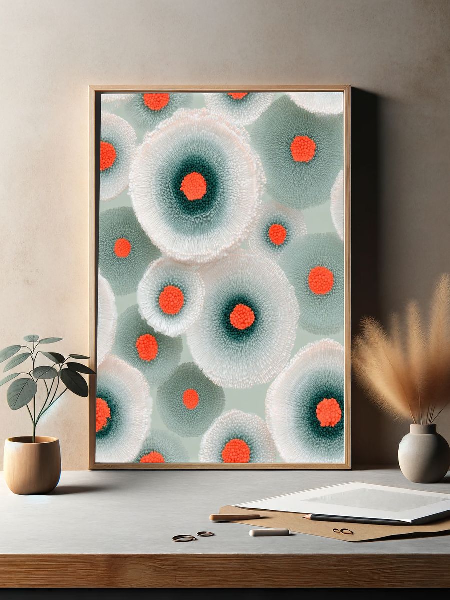 Abstract Floral Burst Print. — room view 2