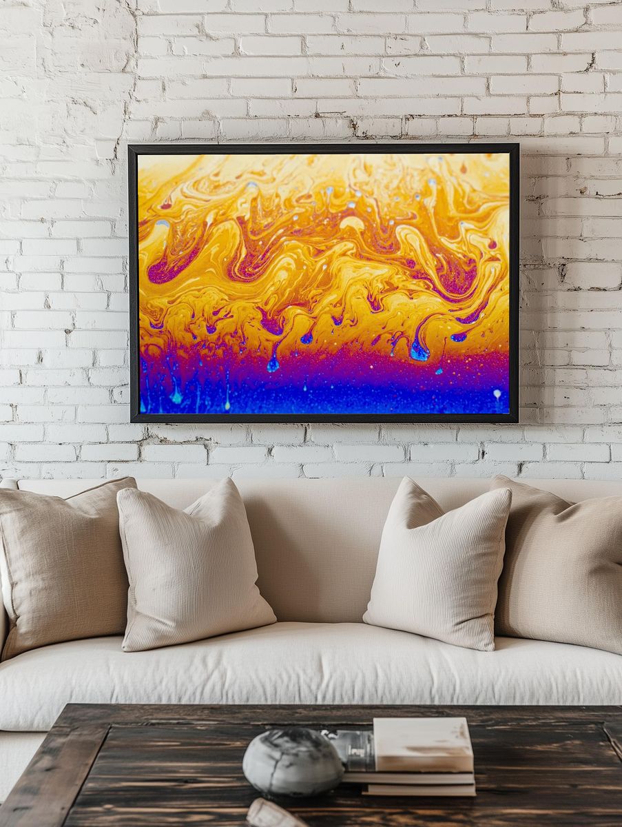Vibrant Abstract Swirl Poster. — room view 1