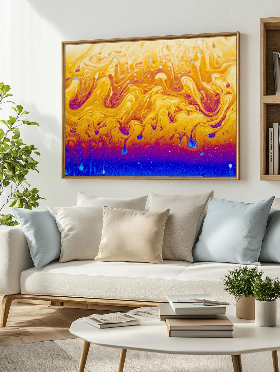 Vibrant Abstract Swirl Poster. — room view 2