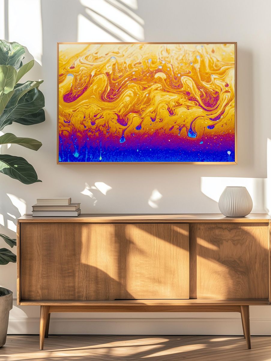 Vibrant Abstract Swirl Poster. — room view 3