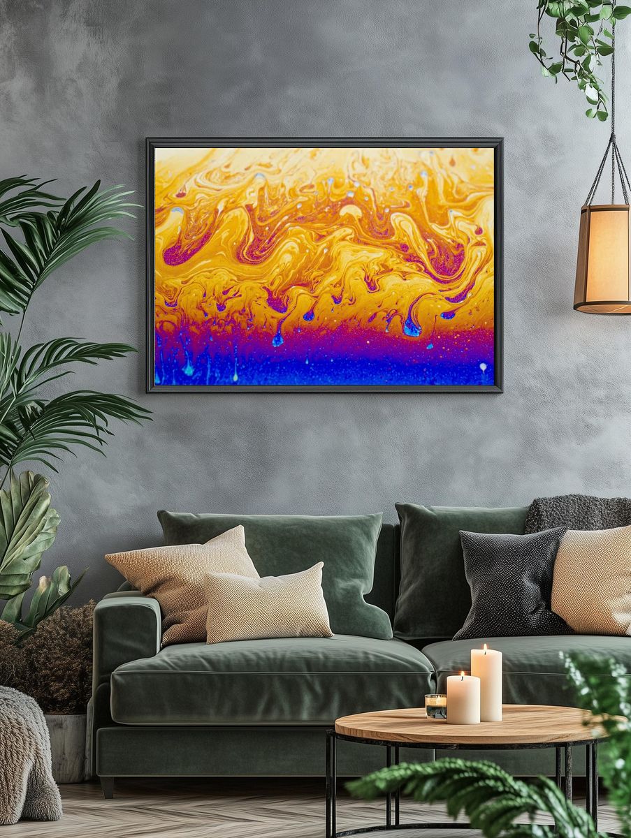 Vibrant Abstract Swirl Poster. — room view 4