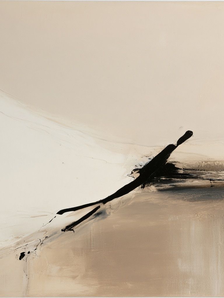 Neutral Ink Sweep Abstract Poster. poster detail