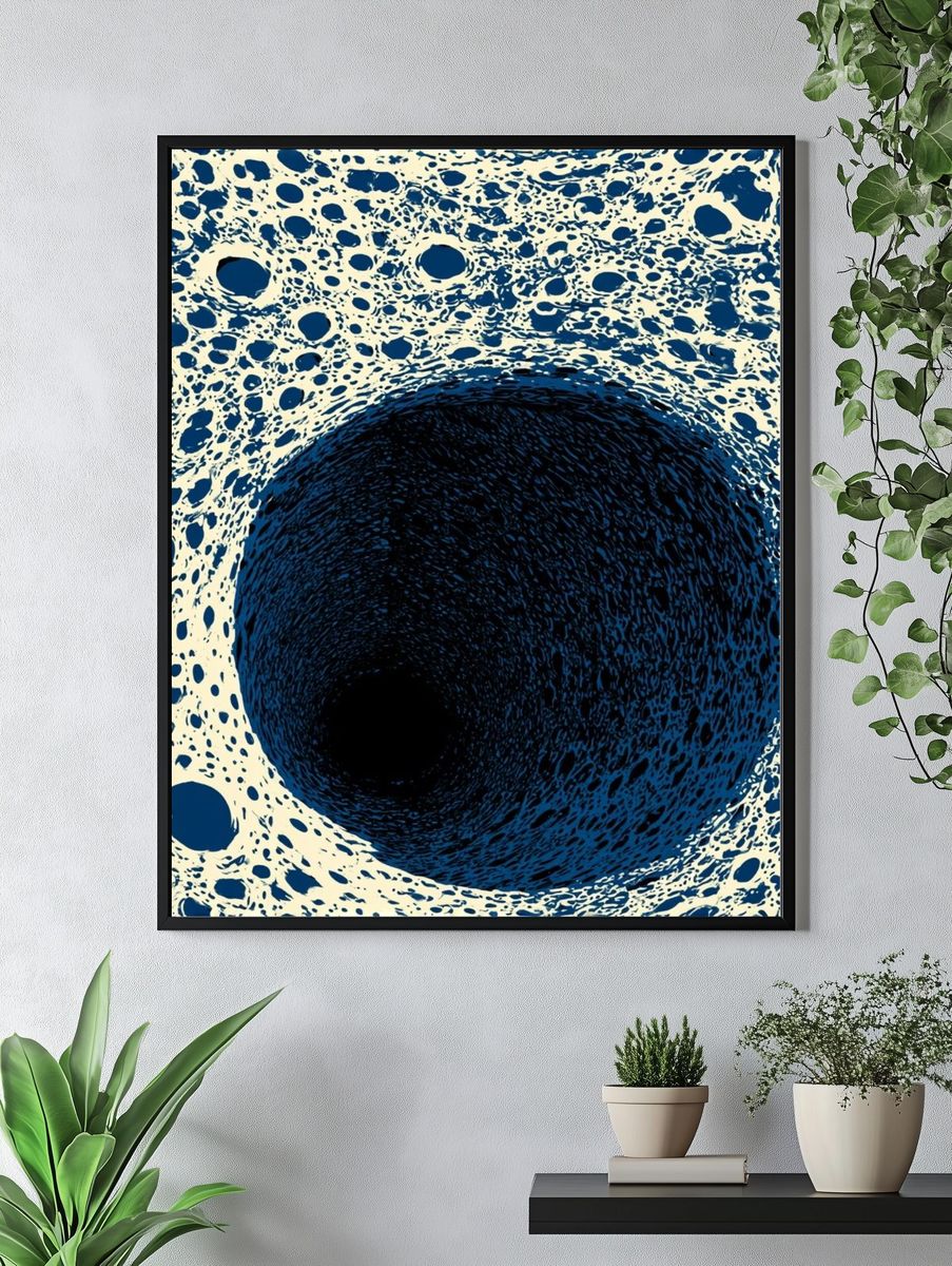 Blue Cosmic Vortex Abstract Poster. — room view 4