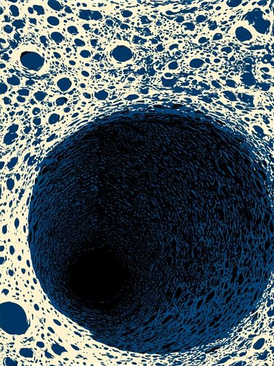 Blue Cosmic Vortex Abstract Poster.