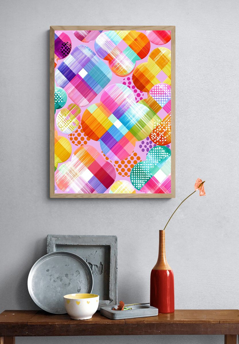 Colorful Geometric Circles Abstract Poster. — room view 3