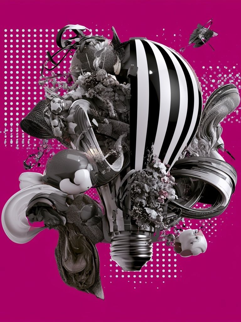 Surreal Lightbulb Abstract Poster. poster detail