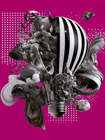 Surreal Lightbulb Abstract Poster.