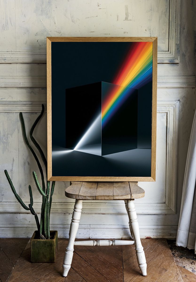 Prismatic Light Beam Abstract Poster. — room view 1