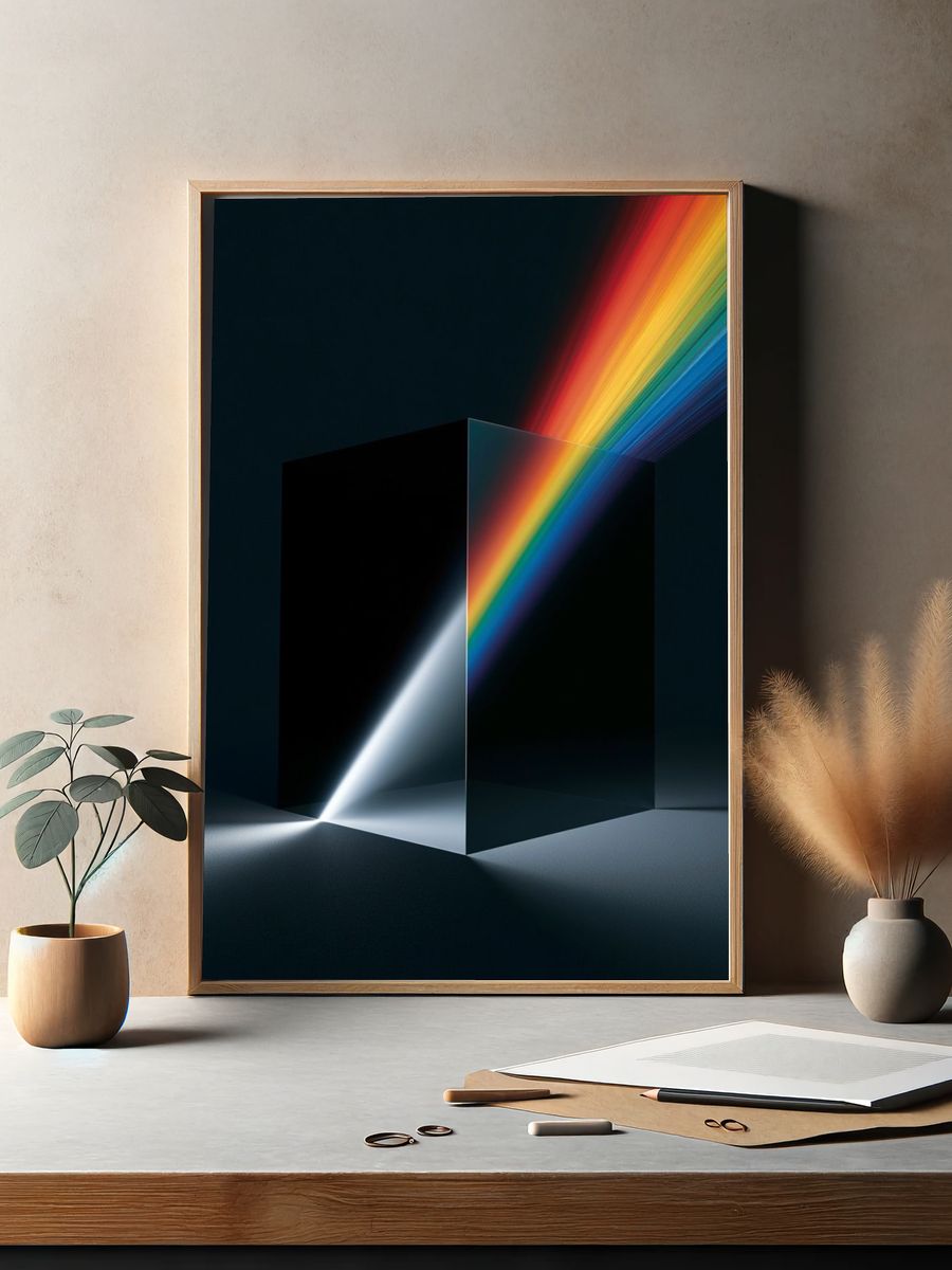 Prismatic Light Beam Abstract Poster. — room view 2