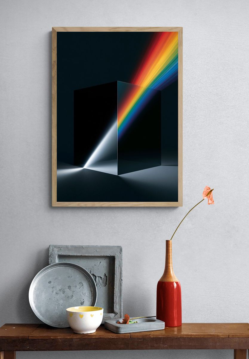 Prismatic Light Beam Abstract Poster. — room view 3