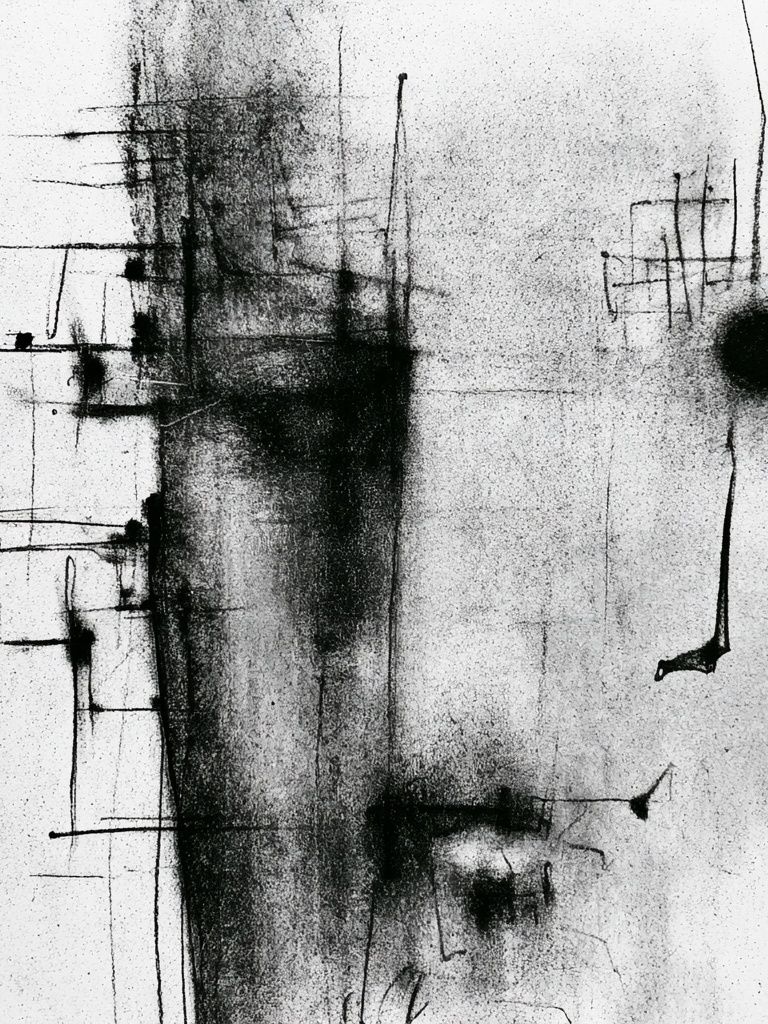Monochrome Ink Abstract Poster. poster — abstract art