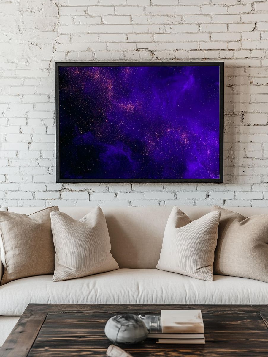 Purple Cosmic Nebula Abstract Poster. — room view 1