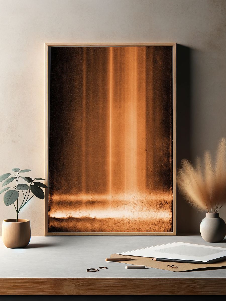 Copper Light Abstract Poster. — room view 2
