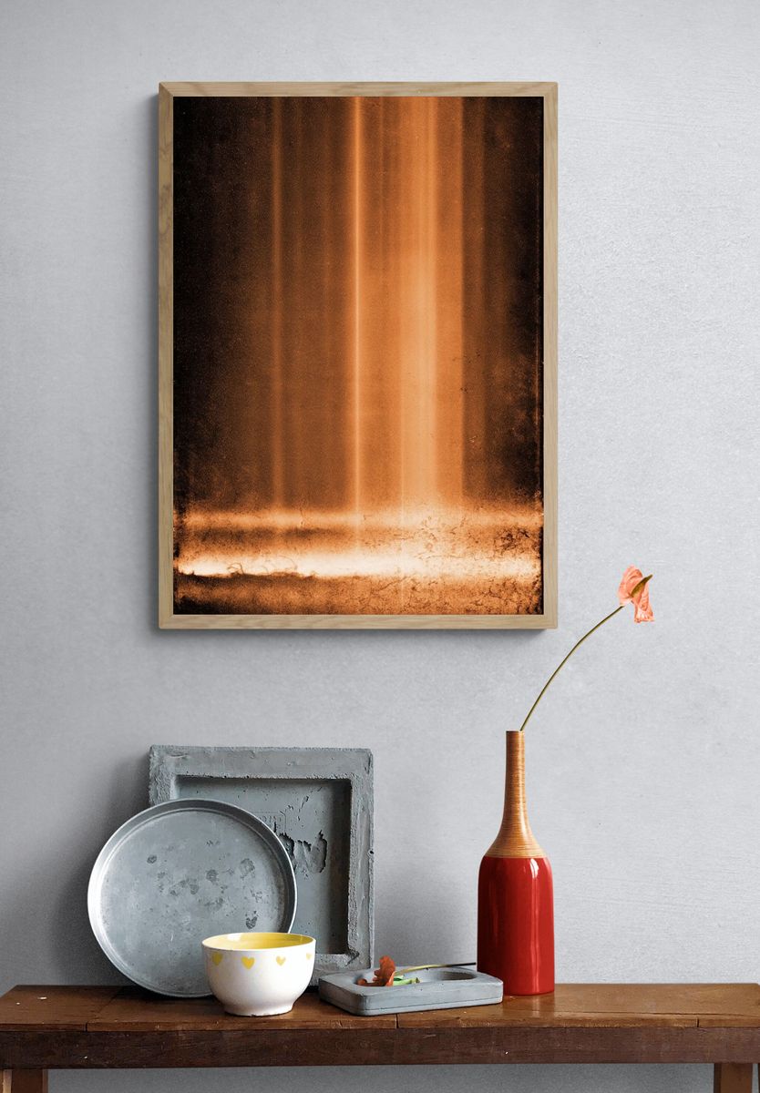 Copper Light Abstract Poster. — room view 3