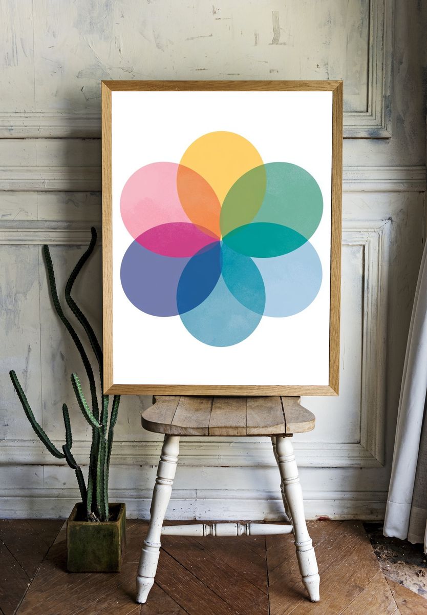 Pastel Petal Geometry Poster. room preview