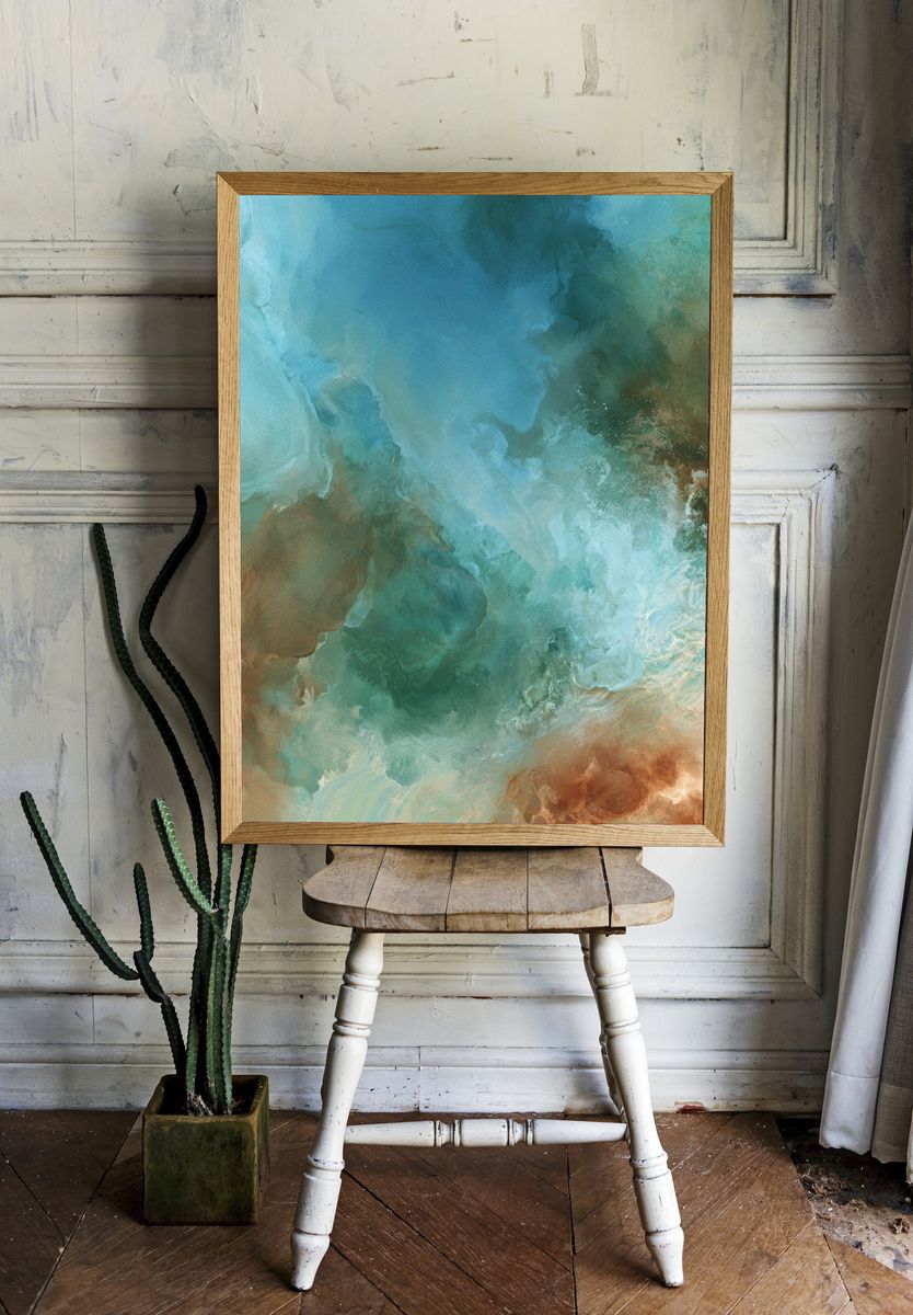 Oceanic Cloudscape Abstract Poster. room preview