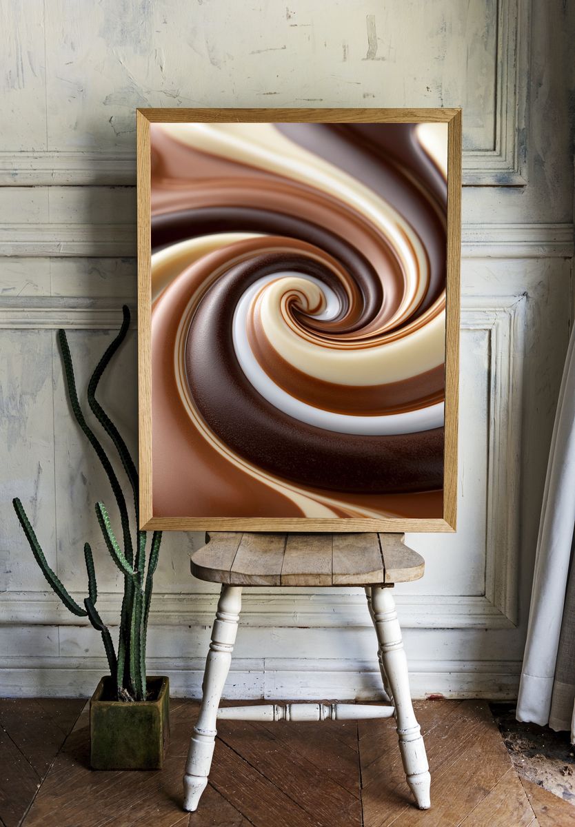 Chocolate Swirl Abstract Poster. room preview