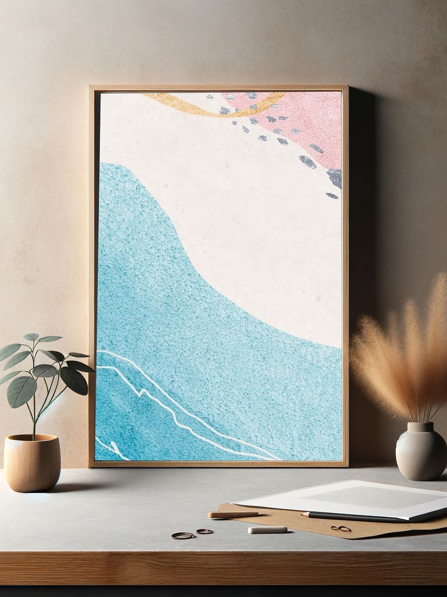 Pastel contemporary Memphis textured mobile. — room view 2