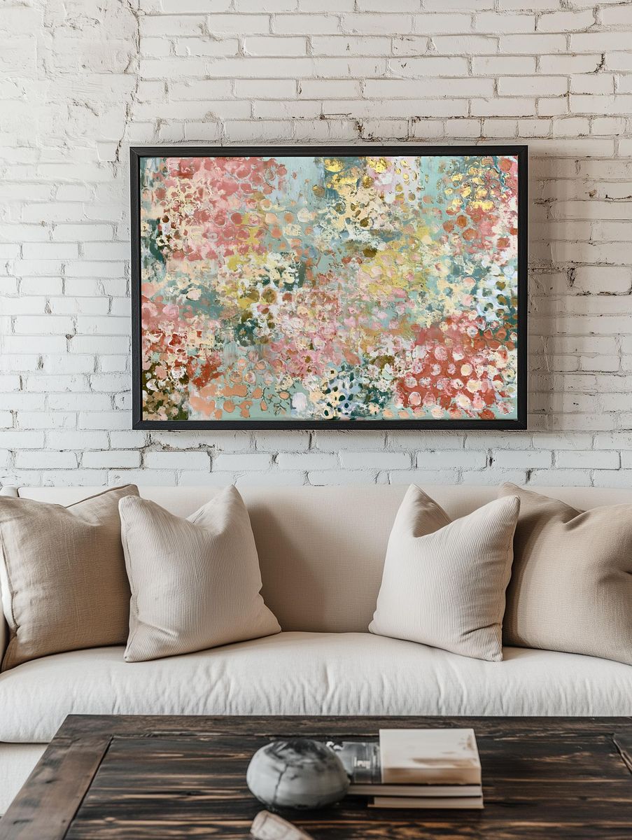 Pastel Bloom Abstract Poster. room preview