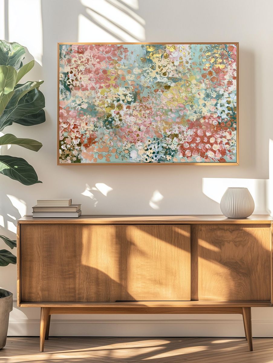 Pastel Bloom Abstract Poster. — room view 3