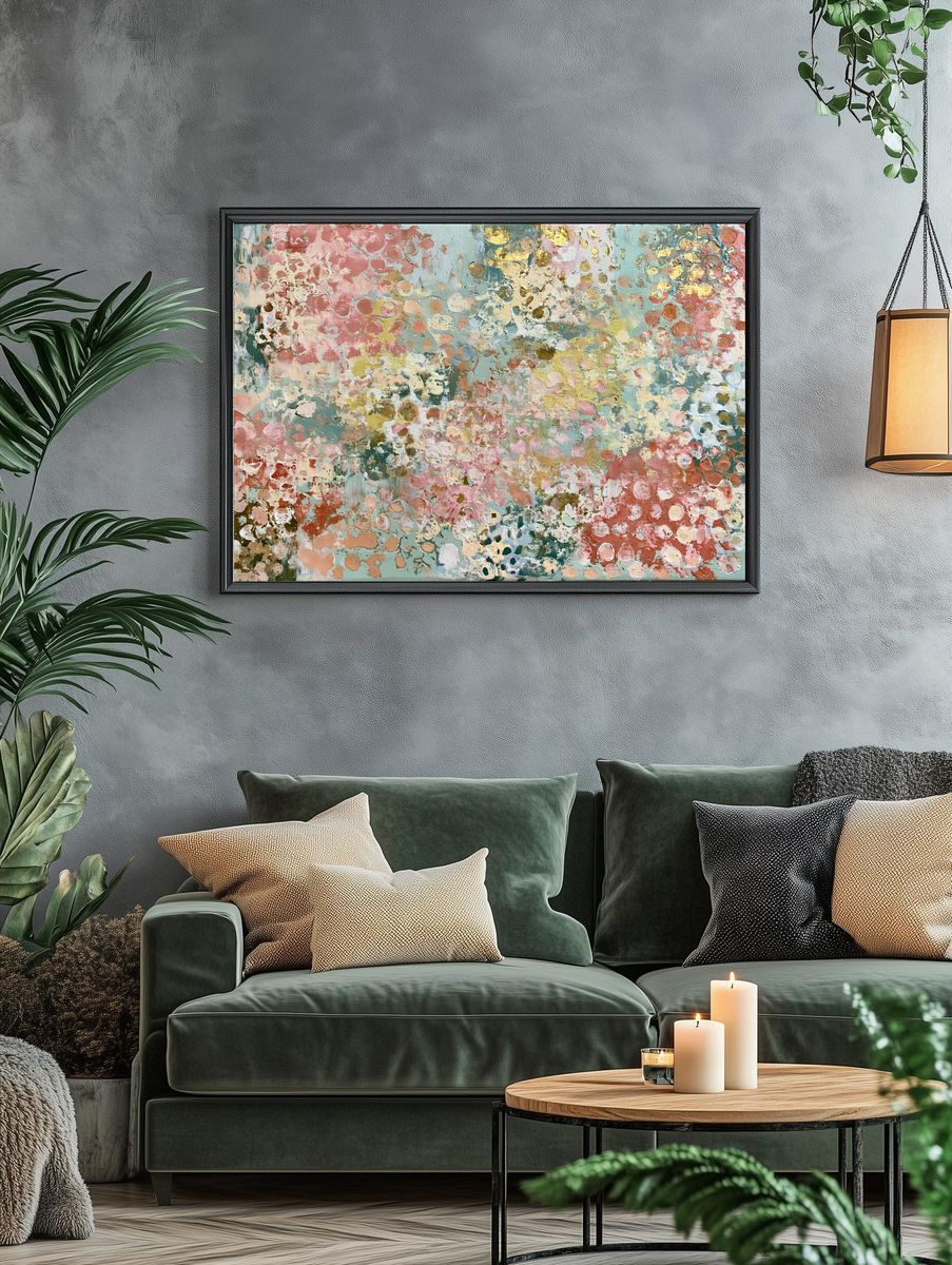 Pastel Bloom Abstract Poster. — room view 4