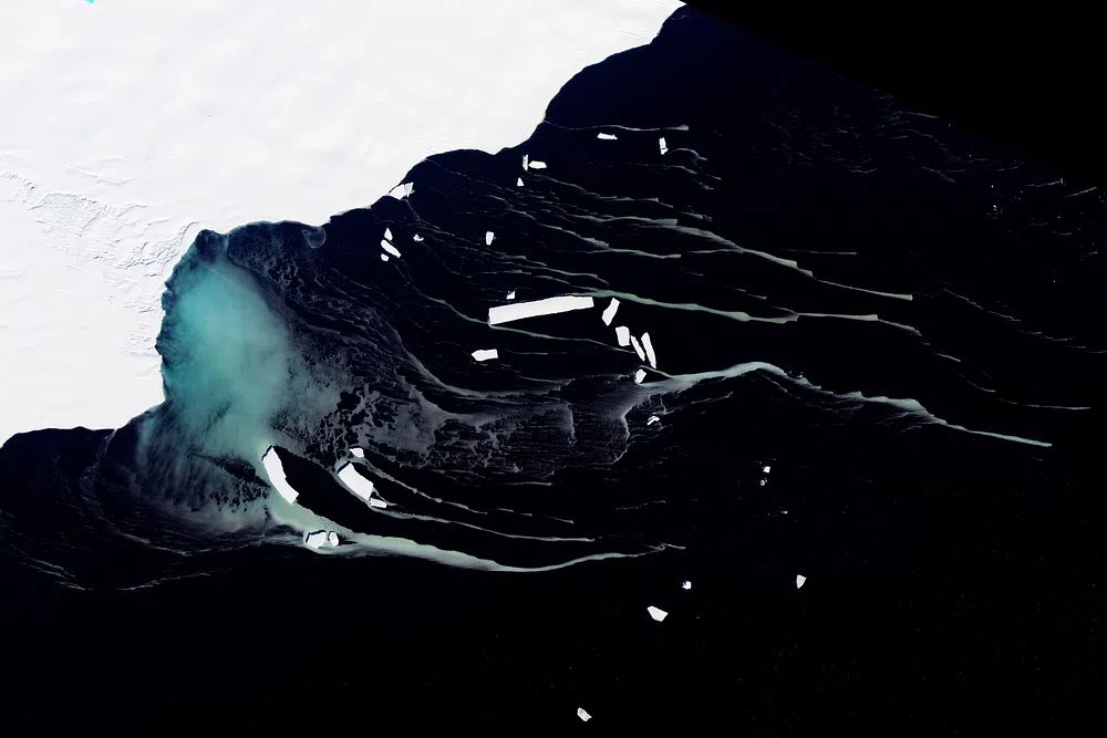 Mackenzie Bay, Antarctica ice shelf. poster — abstract art