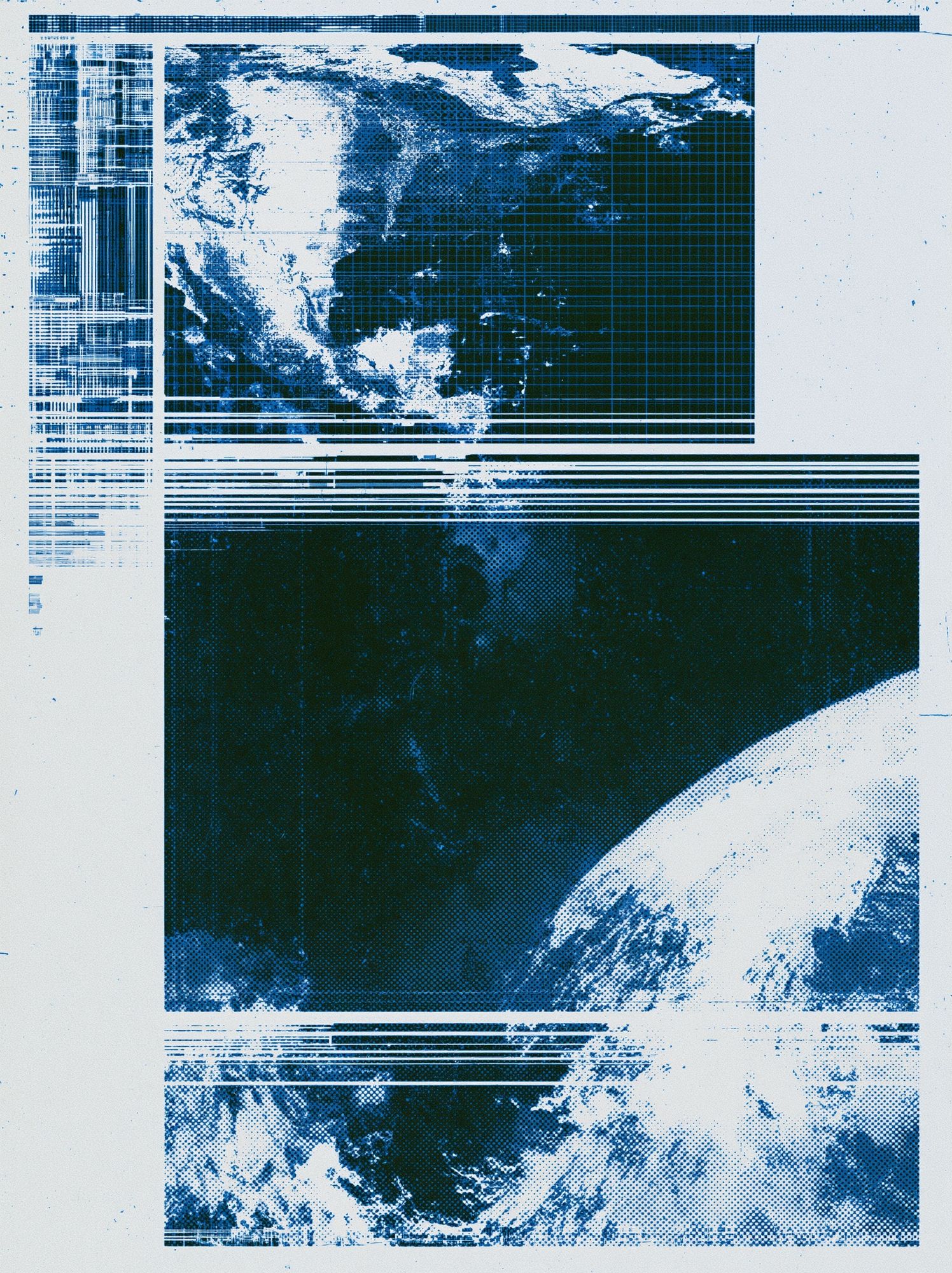 Glitched Earth Abstract Poster. poster detail