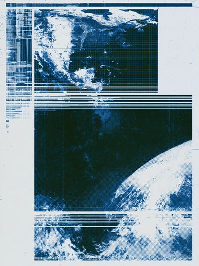 Glitched Earth Abstract Poster.