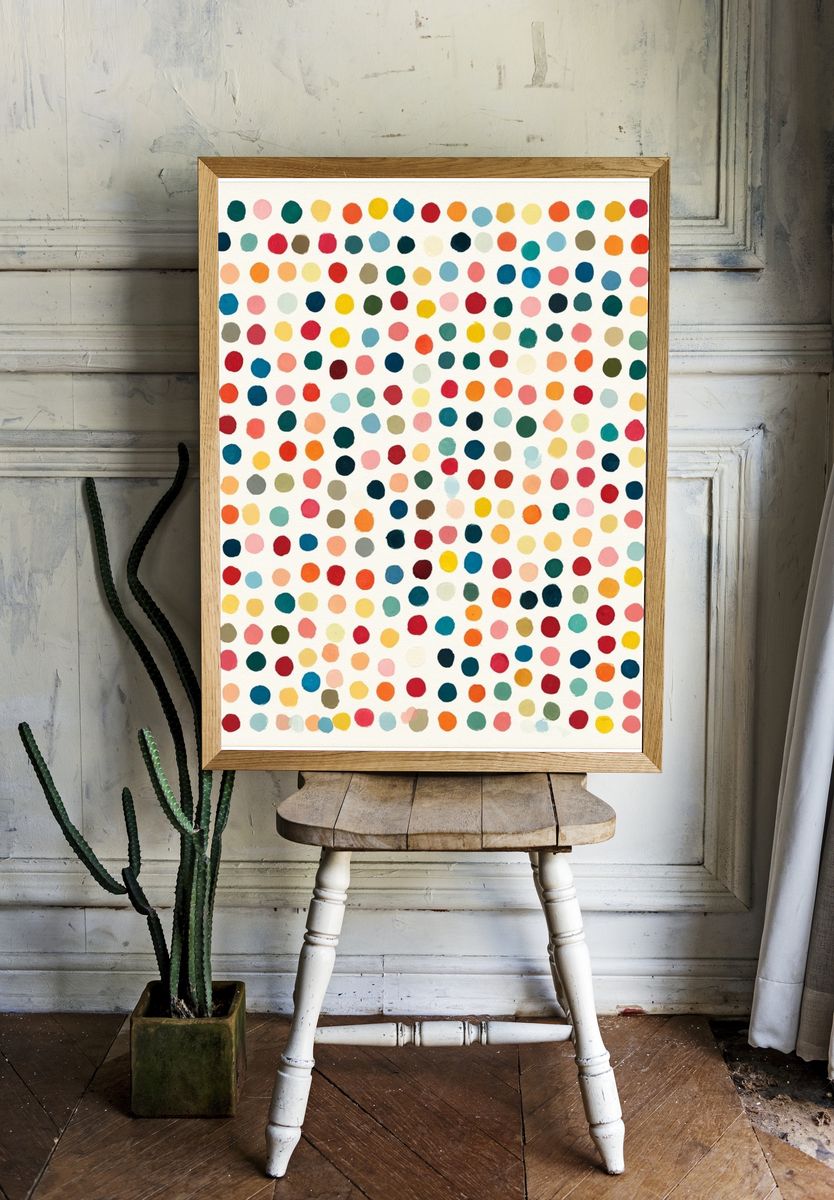 Color Dot Pattern Abstract Poster. room preview