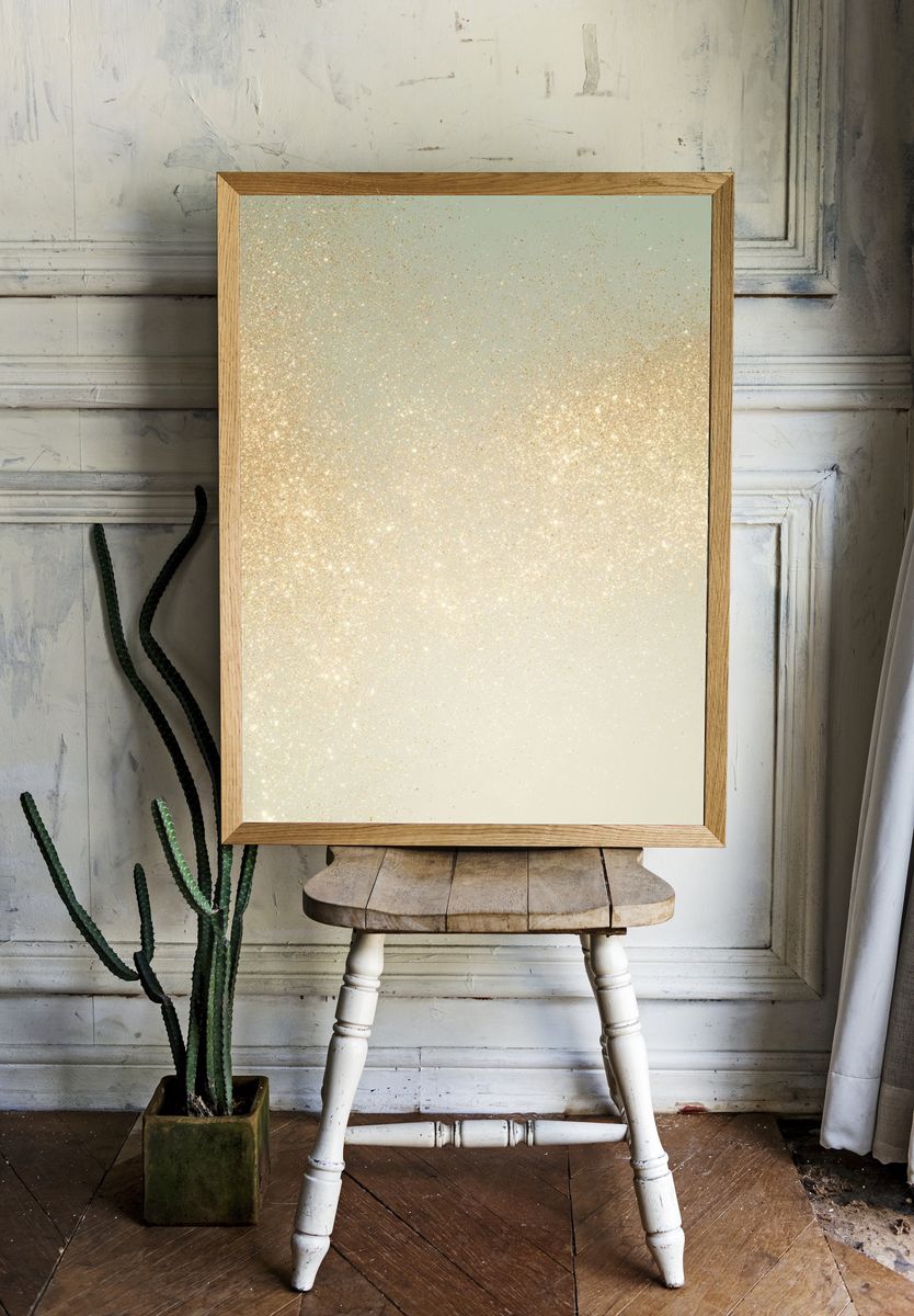 Gold Glitter Gradient Abstract Poster. room preview