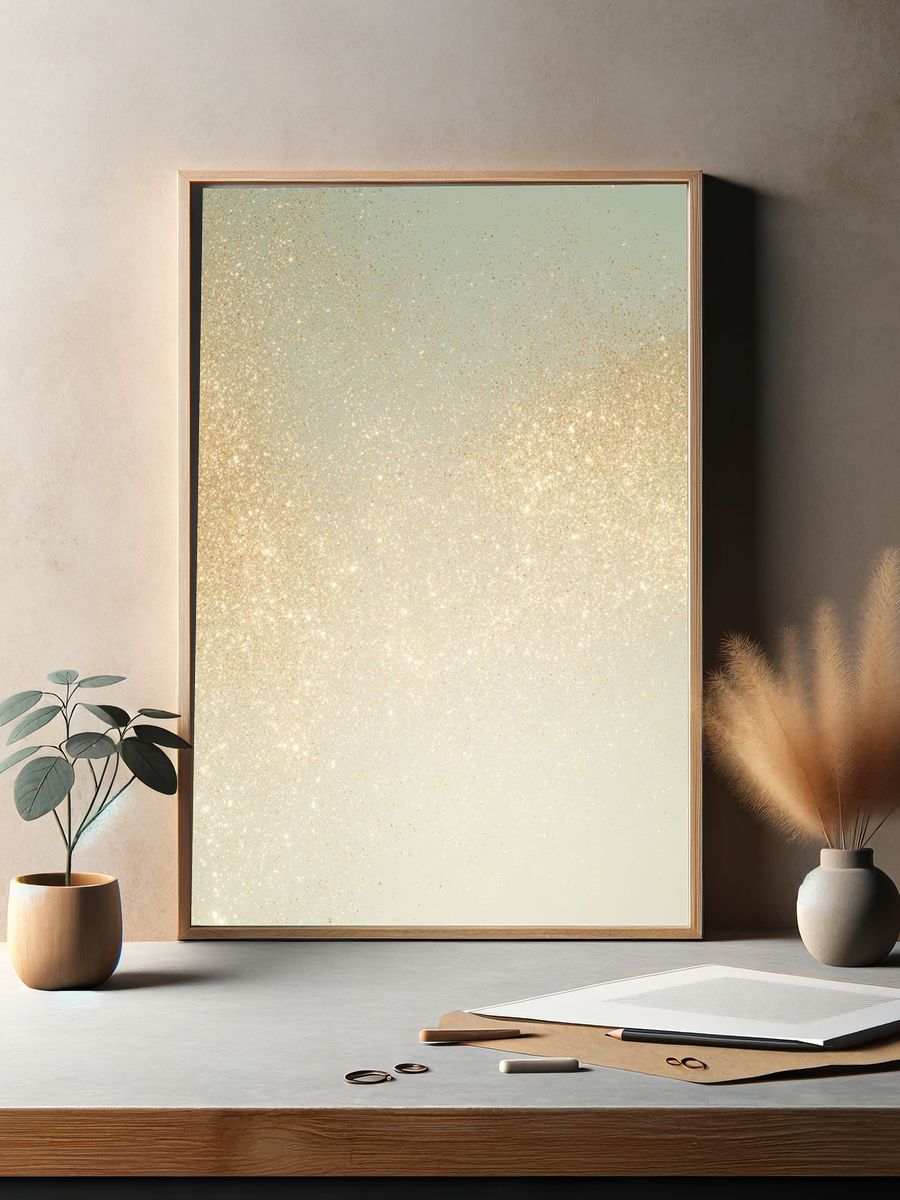 Gold Glitter Gradient Abstract Poster. — room view 2