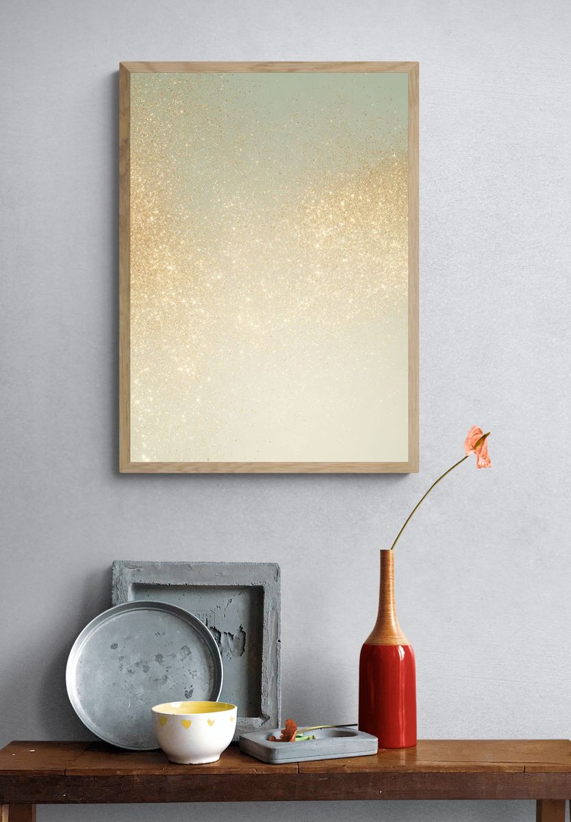 Gold Glitter Gradient Abstract Poster. — room view 3