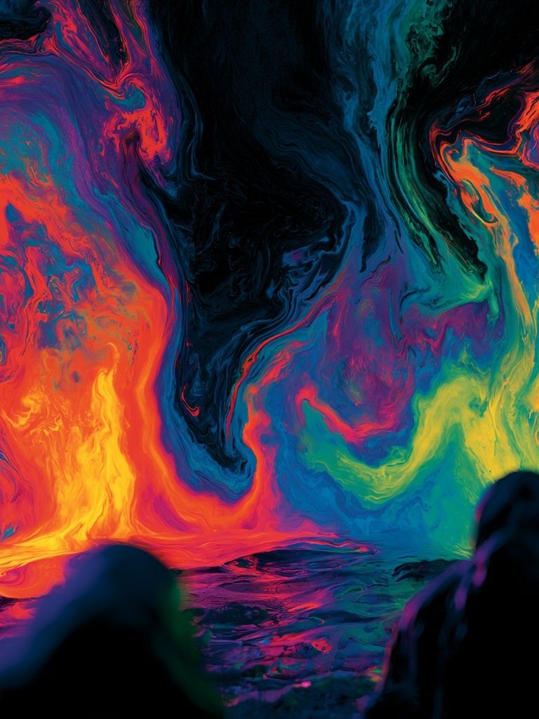 Neon Lava Swirl Abstract Poster. poster — abstract art