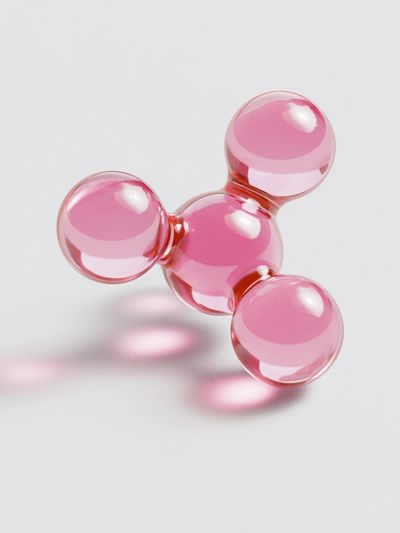 Pink Glass Molecule Abstract Poster.