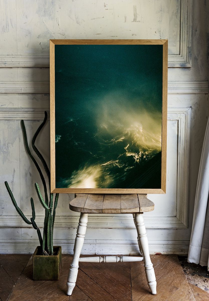 Emerald Nebula Abstract Poster. room preview