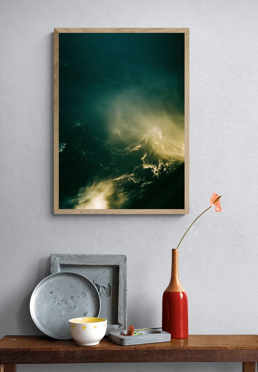 Emerald Nebula Abstract Poster. — room view 3
