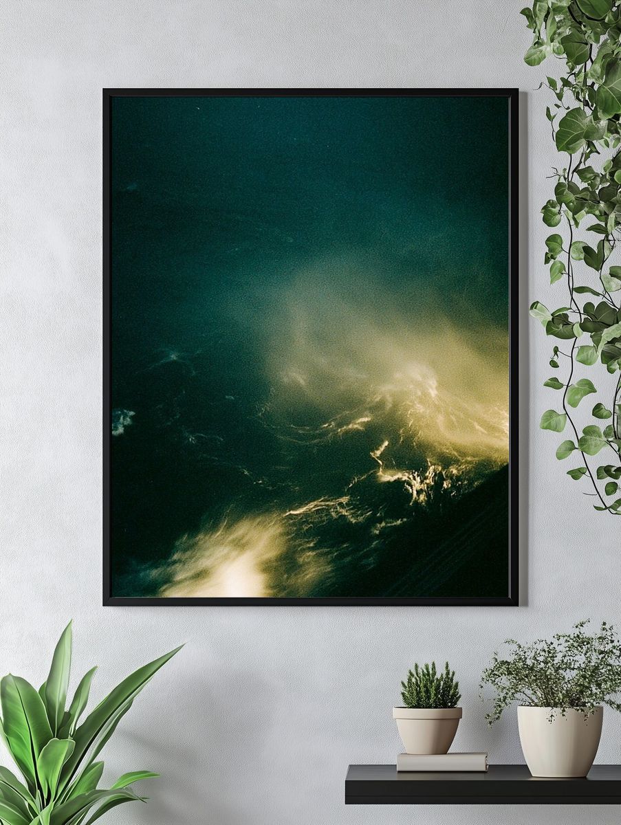 Emerald Nebula Abstract Poster. — room view 4