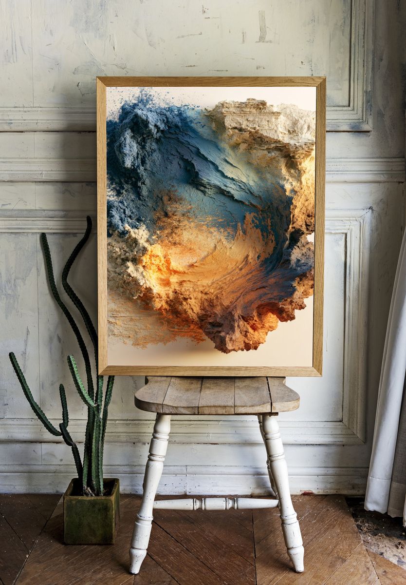 Textured Earth Tones Abstract Poster. room preview