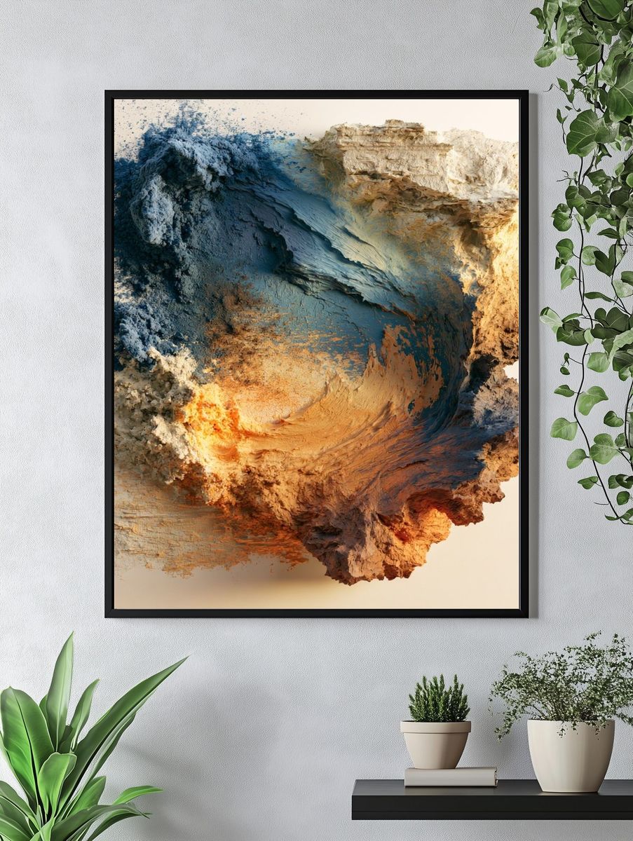 Textured Earth Tones Abstract Poster. — room view 4