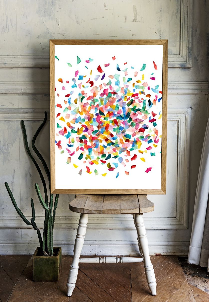 Colorful Confetti Abstract Poster. room preview