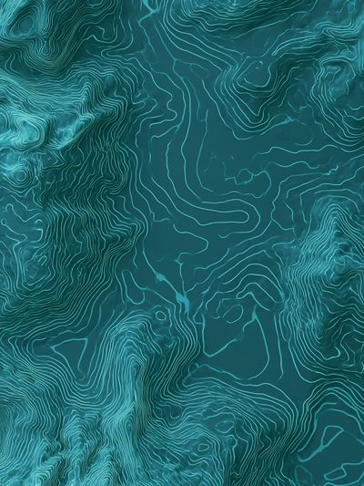 Teal Topographic Abstract Poster. poster