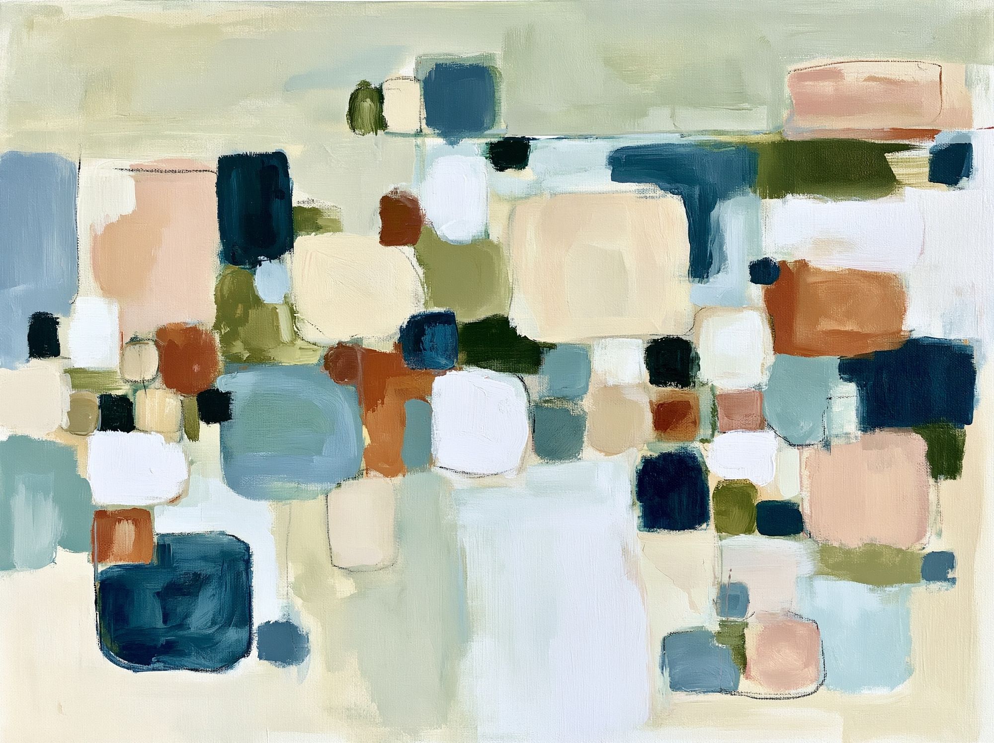 Soft Geometric Blocks Abstract Poster. poster — abstract art