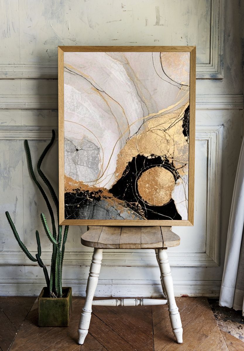 Marble Veins Abstract Poster. room preview