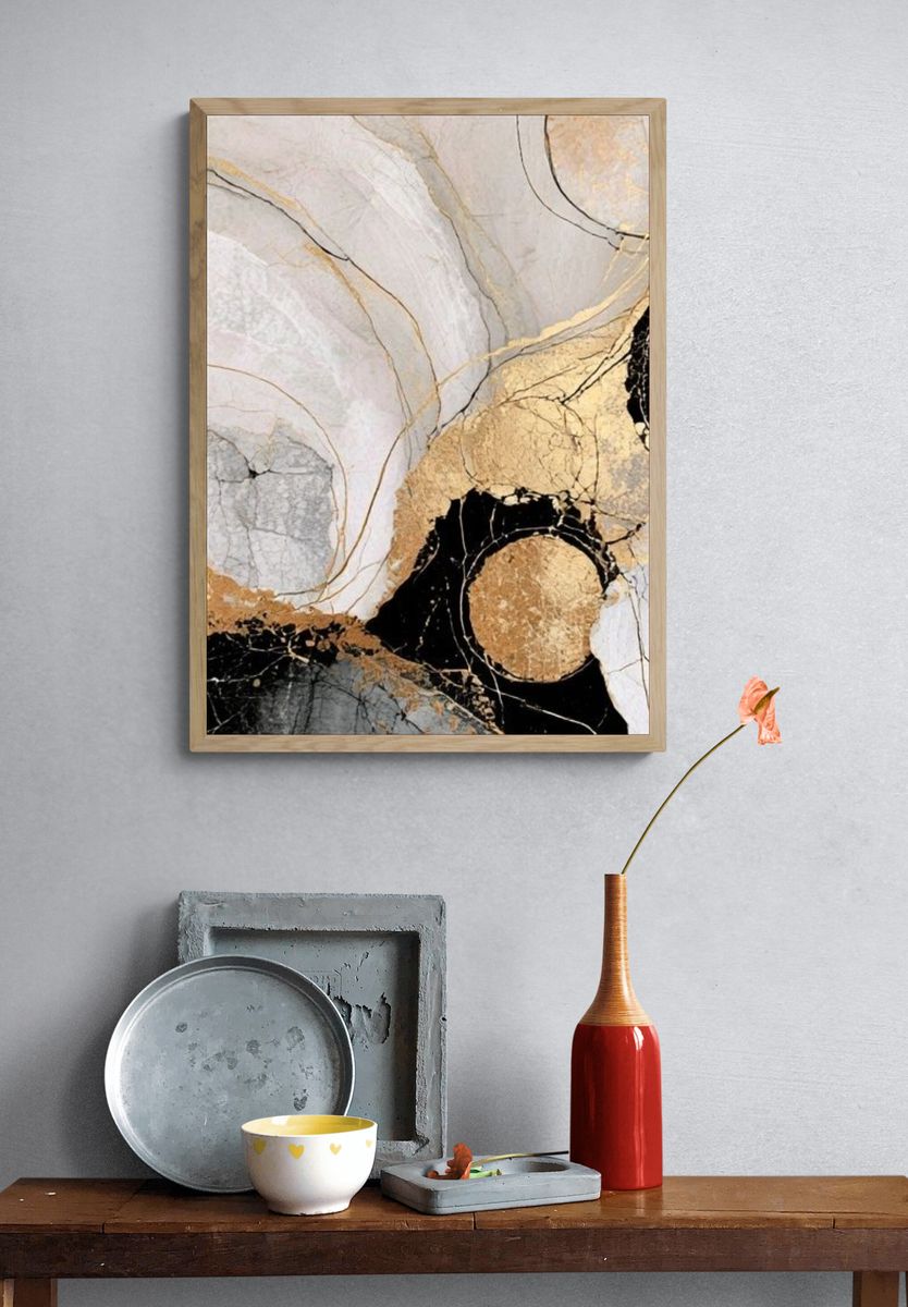 Marble Veins Abstract Poster. — room view 3
