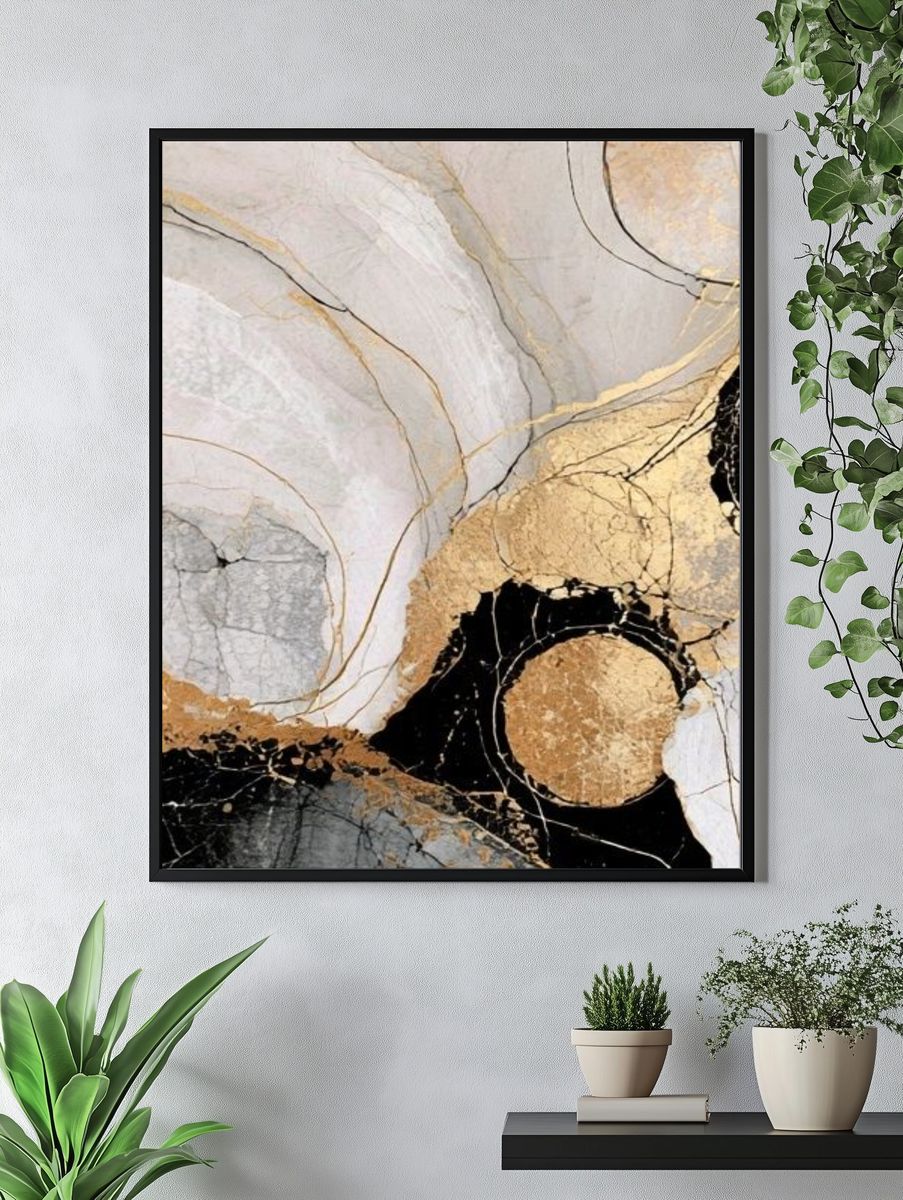Marble Veins Abstract Poster. — room view 4