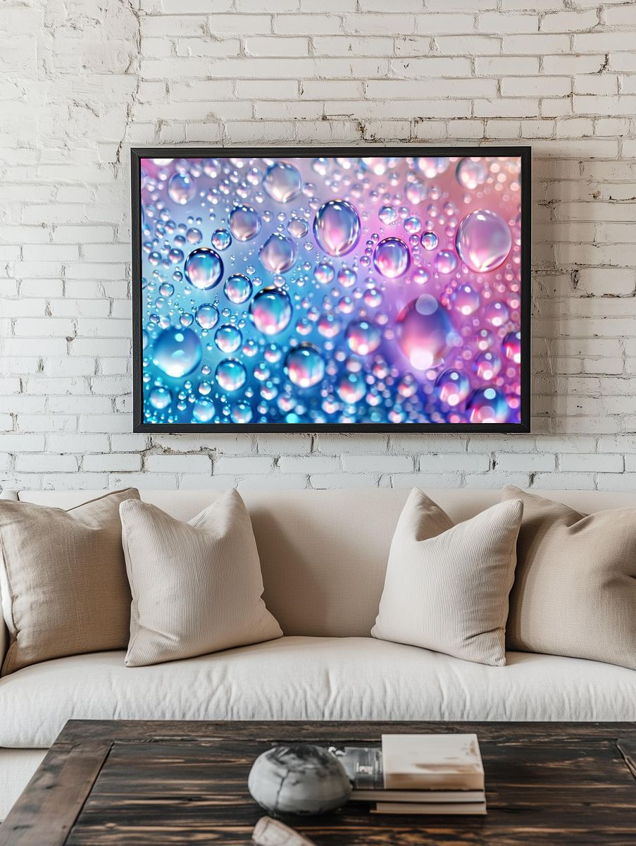 Pastel Water Droplets Abstract Poster. room preview